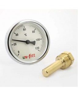 Термометр погружной аксиальный 1/2" UNI-FITT 63 мм
